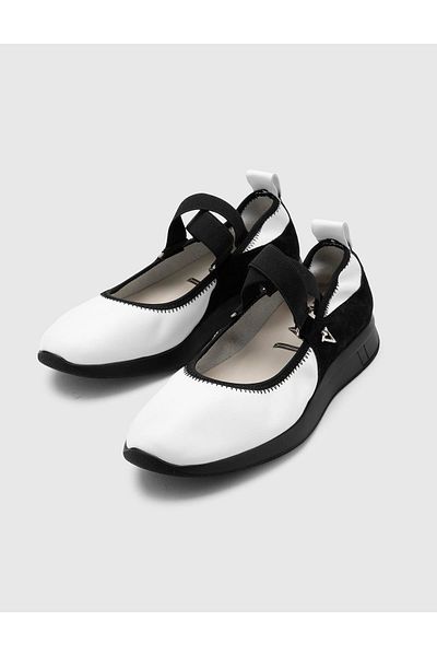 İLVİ Loafer alb Eerin - Pantofi de dama din piele intoarsa autentica