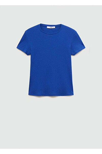 MANGO Woman Κοντομάνικο πλεκτό μπλουζάκι