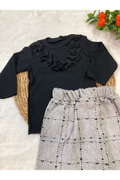ESES BEBE Baby Black Scrambles Skirt-Bluz Set Set