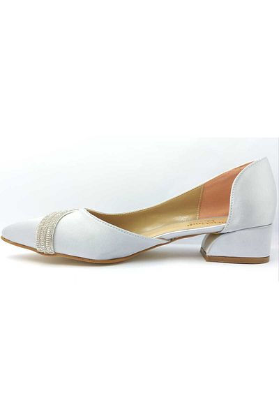 Alens Satin argintiu 41 42 Pantofi dama marime mare