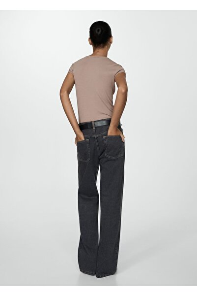 MANGO Woman Κοντομάνικο πλεκτό μπλουζάκι