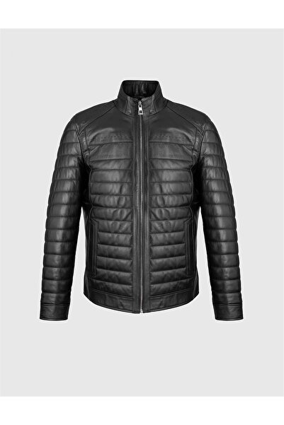 İLVİ Finnur Hakiki Deri Erkek Siyah Ceket