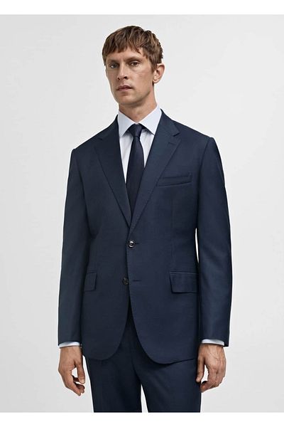 MANGO Man 100% παρθένο μάλλινο σακάκι blazer με λεπτή εφαρμογή