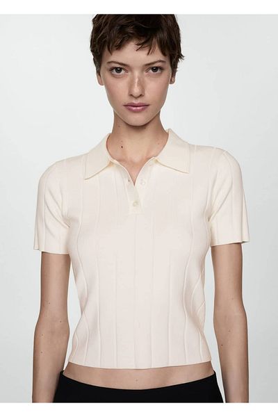 MANGO Woman Polo Neck T-Shirt