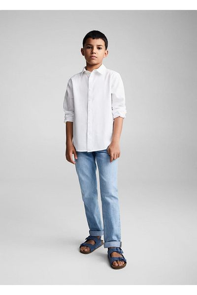 MANGO Kids Cămașă din bumbac cu ajustare normală
