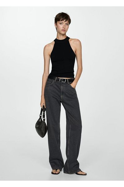 MANGO Woman Halter neck knit blouse
