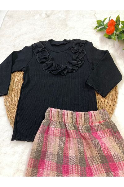ESES BEBE Baby Black Scrambles Skirt-Bluz Set Set