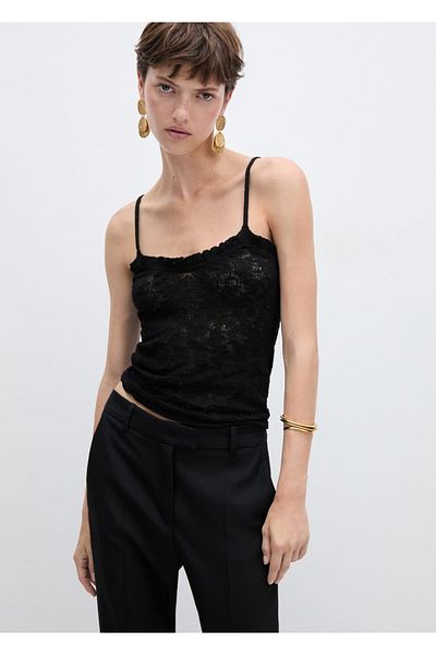MANGO Woman Hole Detailed Knitted Blouse