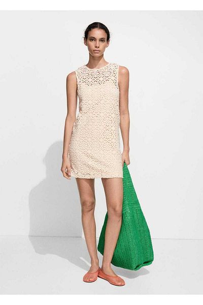 MANGO Woman Floral Lace Dress