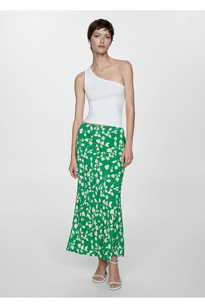 MANGO Woman Fusta lunga cu imprimeu