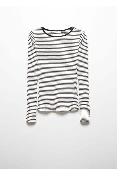 MANGO Woman Ριγέ ριγέ μπλουζάκι