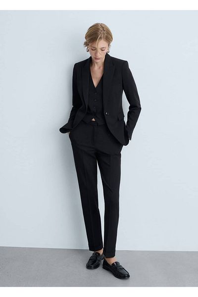 MANGO Woman Straight cut fabric pants