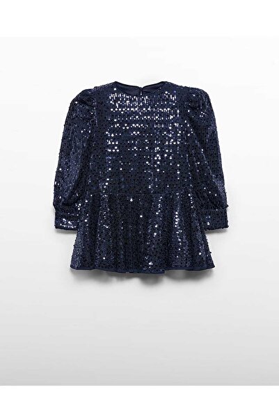 Abel & Lula Kışlık Kız Çocuk Parıltılı Elbise - Lacivert