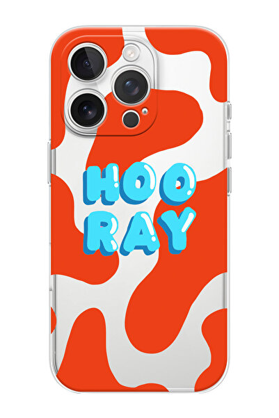 shoptocase iPhone 16 PRO MAX Uyumlu Hooray Desenli Şeffaf Silikon Telefon Kılıfı