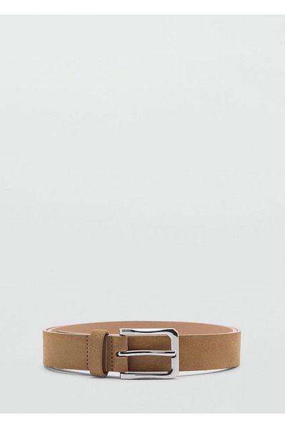 MANGO Man Δερμάτινη Ζώνη Suede