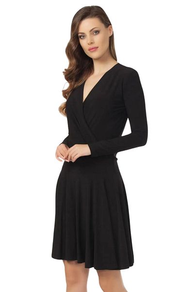 Laranor Rochie neagră cu guler dublu pentru femei Day&night Chic 19l6440