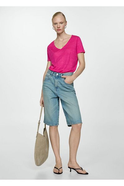 MANGO Woman Tricou de in cu decolteu in V