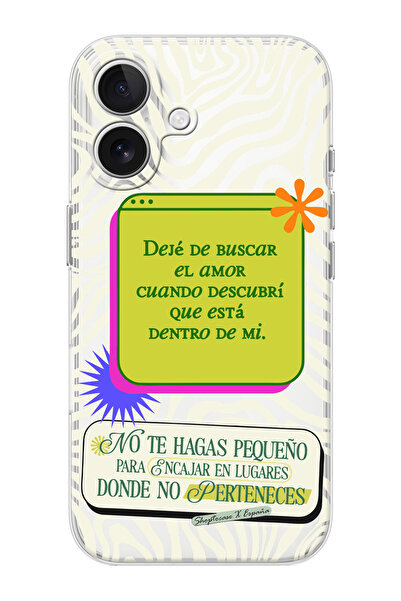 shoptocase iPhone 16  Uyumlu Amor Desenli Şeffaf Silikon Telefon Kılıfı