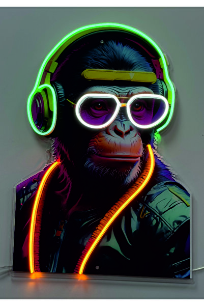 PLEXİ Neon Led Tabela Maymun Neon Plexi Tablo