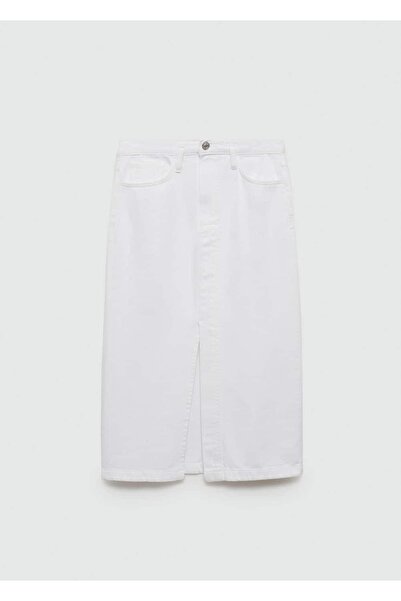 MANGO Woman Yırtmaçlı denim etek