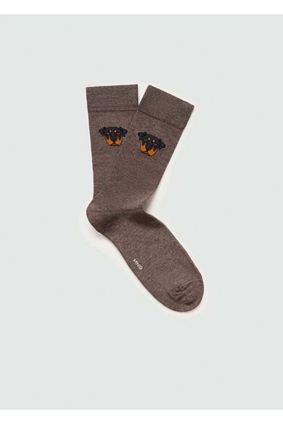 MANGO Man Cotton Socks with Dog Pattern
