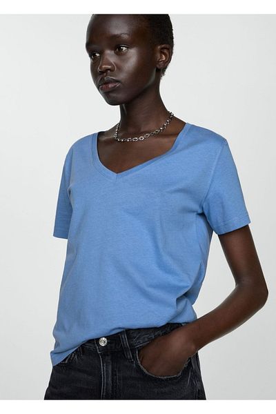 MANGO Woman Kurzärmliges Baumwoll-T-Shirt