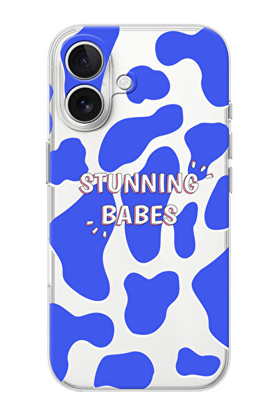 shoptocase iPhone 16  Uyumlu Stunning Babes Desenli Şeffaf Silikon Telefon Kı...