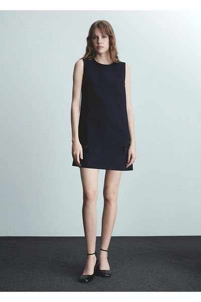 MANGO Woman Διακοσμητικό κοντό φόρεμα με κουμπιά