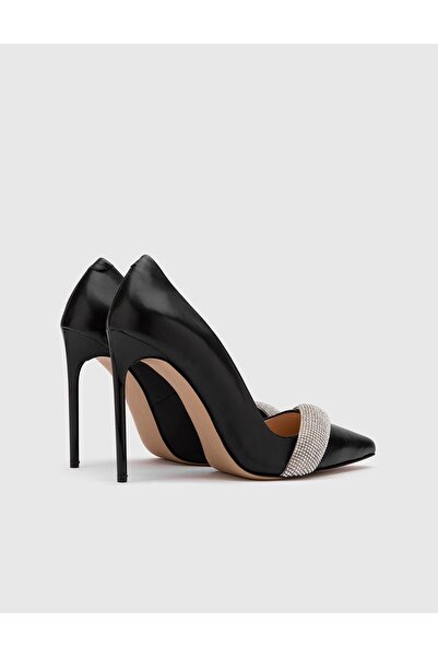 İLVİ Ulla Genuine Leather Women's Black Stiletto