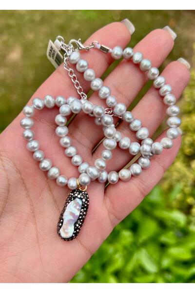 Defne Silver قلادة لؤلؤة كليوباترا