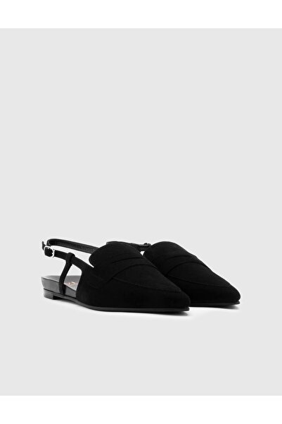 İLVİ Satine Genuine Suede Leather Women's Black Sandals