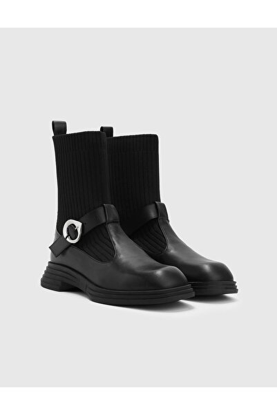 İLVİ Serena Hakiki Deri Kadın Siyah Bot