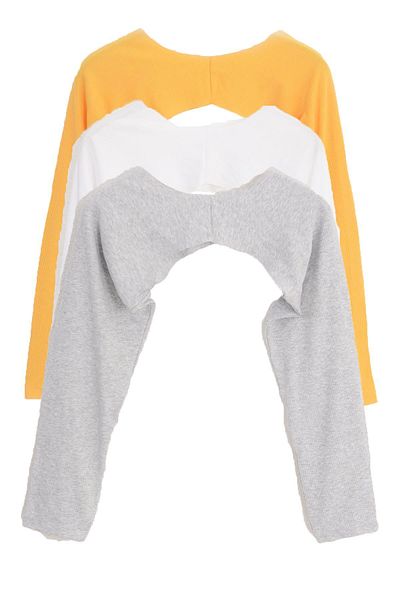 PİNKMARK PINKMARK Γυναικεία - Εσωτερικά φορεμένα Testetted Grey Yellow White 3 Πακέτα Μπλούζα Bolero Oversleeve - MCPMBL25685
