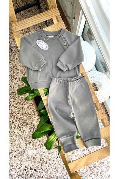 Happy Moon Erkek bebek giyim eşofman takım bebek sweat üst alt Happy Moon