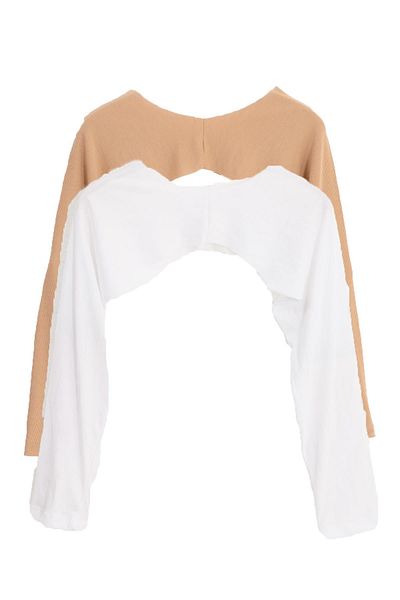 PİNKMARK PINKMARK Γυναικεία - Μπλούζα Bolero με μπεζ και λευκό Testet, 2 Πακέτο MCPMBL25641
