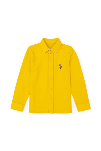 U.S. Polo Assn. قميص زعفران بأكمام طويلة للأولاد 50288554 -VR043