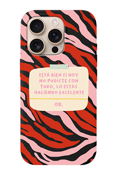 shoptocase iPhone 16 PRO Uyumlu Esta Bien Si Desenli İçi Süet Silikon Telefon...