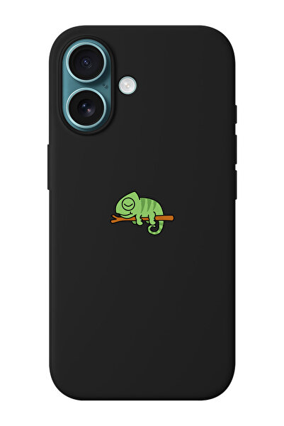 shoptocase iPhone 16 PLUS Uyumlu Bukalemun Desenli İçi Süet Silikon Telefon K...