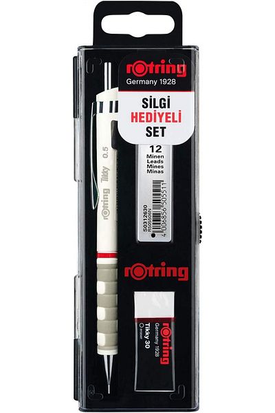 Rotring Tikky 0.5mm White 3-Piece School Set