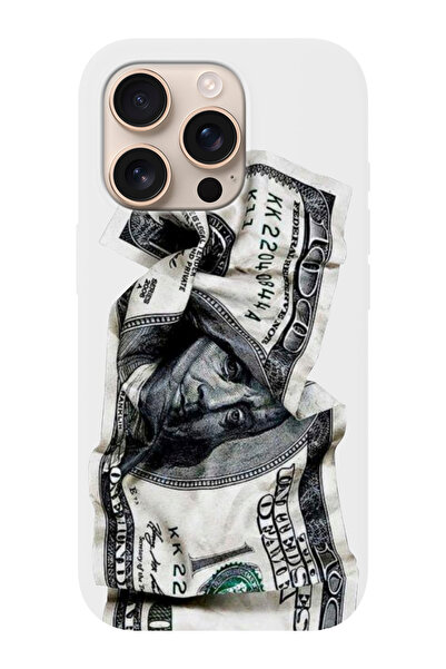 shoptocase iPhone 16 PRO Uyumlu Dolar Desenli İçi Süet Silikon Telefon Kılıfı