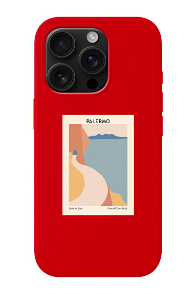 shoptocase iPhone 16 PRO MAX Uyumlu Palermo Desenli İçi Süet Silikon Telefon ...