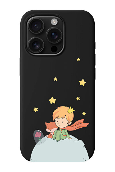 shoptocase iPhone 16 PRO MAX Uyumlu Küçük Prens Desenli İçi Süet Silikon Tele...