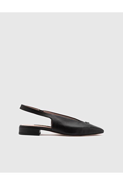 İLVİ Lowanna Hakiki Floter Deri Kadın Siyah Sandalet