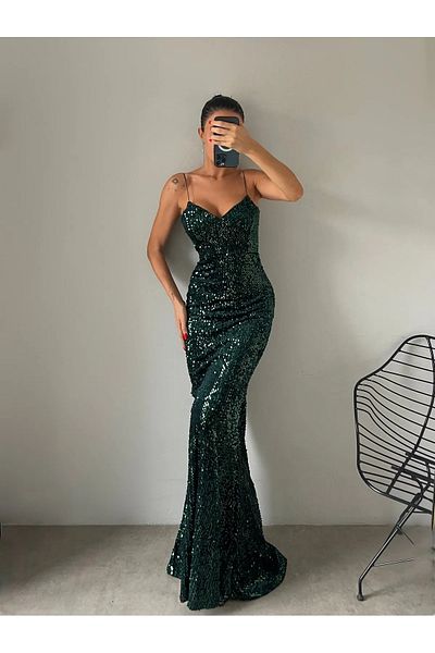 Bersi Butik Trend Velvet Fish Dress