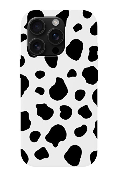 shoptocase iPhone 16 PRO MAX Uyumlu Dalmaçya Desenli İçi Süet Silikon Telefon...
