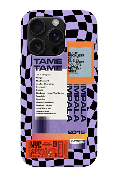 shoptocase iPhone 16 PRO MAX Uyumlu Tame Impala Desenli İçi Süet Silikon Tele...