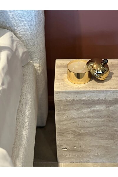 Modestmar Traverten Sehpa , Yan Sehpa 50cm