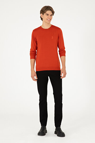 U.S. Polo Assn. Men's Slim Fit Crew Neck Tile Basic Sweater 50288888-Vr031