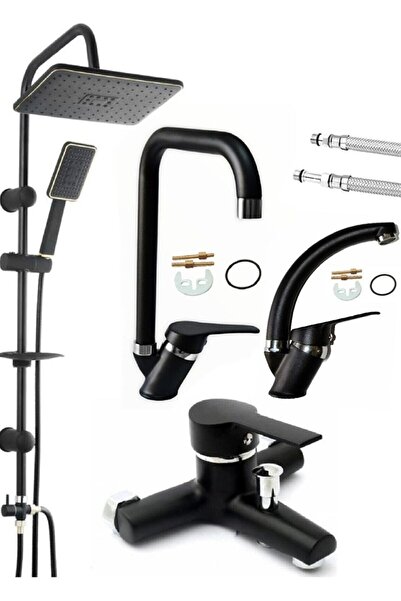 BDL ARMATÜR Siyah Robot Tepe Yağmurlama Banyo-mutfak-lavabo Bataryası Musluğu...