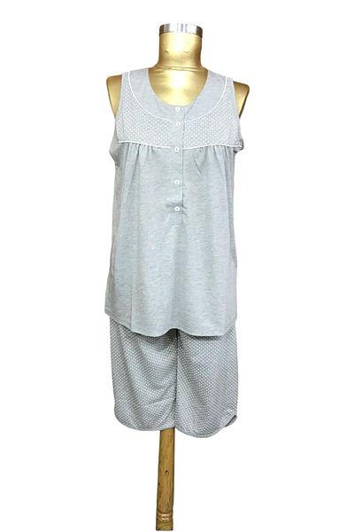 NENA COLLECTION Zero Arm Capri Set -2671-grey